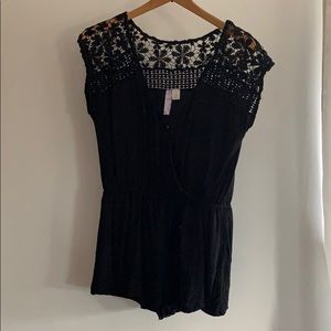 Black lace romper